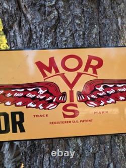 Rare Vintage Morvis Motor Oils Porcelain Sign 35 X 12