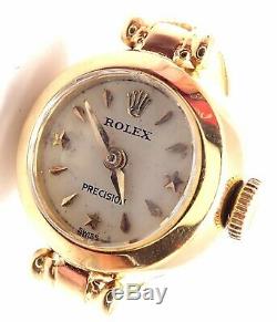 Rare! Vintage Rolex Triple Signed 18k Yellow Gold Watch Ring