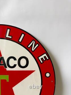 Rare- Vintage -Texaco Heavy Metal Sign XL. 19.7 (50cm)
