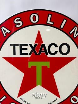 Rare- Vintage -Texaco Heavy Metal Sign XL. 19.7 (50cm)