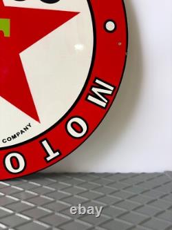 Rare- Vintage -Texaco Heavy Metal Sign XL. 19.7 (50cm)