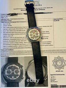 Rare Vintage Zodiac (Heuer Cal 12) 1969 Automatic Chronograph. 5X signed