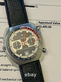 Rare Vintage Zodiac (Heuer Cal 12) 1969 Automatic Chronograph. 5X signed