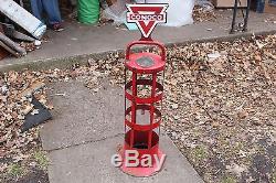 Rare Vintage c. 1950 Conoco Motor Oil Can Gas Station Display With2 Porcelain Sign