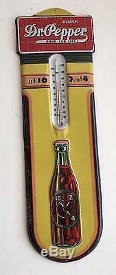 Rare Vntg Original 1939 Dr Pepper Advertising Thermometer Sign