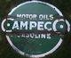 Rare Vtg 1951 Campeco Motor Oil & Gasoline Porcelain Gas Service Station Sign