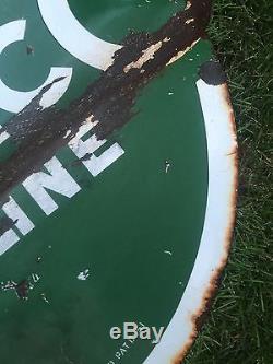 Rare Vtg 1951 Campeco Motor Oil & Gasoline Porcelain Gas Service Station Sign