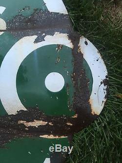 Rare Vtg 1951 Campeco Motor Oil & Gasoline Porcelain Gas Service Station Sign