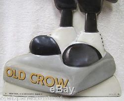 Rare Vtg OLD CROW Brand Whiskey Figural Store Display Advertising Sign raised
