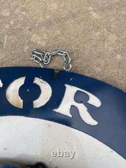 Red Hat Gas Motor Oil Vintage Mechanic Round Metal Tin Sign, 24