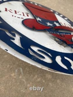 Red Hat Gas Motor Oil Vintage Mechanic Round Metal Tin Sign, 24