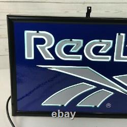 Reebok Logo Sign 24.5 Lights Up Light Display Store Advertising Blue Vintage