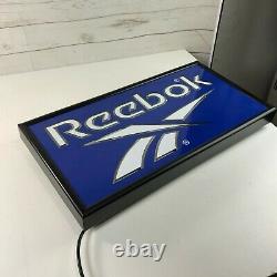 Reebok Logo Sign 24.5 Lights Up Light Display Store Advertising Blue Vintage