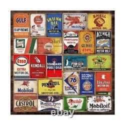 Reproduced Vintage Tin Signs, Gas Oil Retro Advert Metal Sign for Garage Man