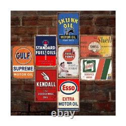 Reproduced Vintage Tin Signs, Gas Oil Retro Advert Metal Sign for Garage Man