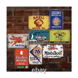 Reproduced Vintage Tin Signs, Gas Oil Retro Advert Metal Sign for Garage Man