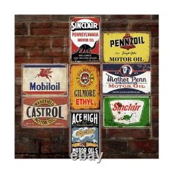 Reproduced Vintage Tin Signs, Gas Oil Retro Advert Metal Sign for Garage Man