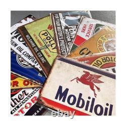 Reproduced Vintage Tin Signs, Gas Oil Retro Advert Metal Sign for Garage Man
