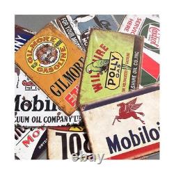 Reproduced Vintage Tin Signs, Gas Oil Retro Advert Metal Sign for Garage Man