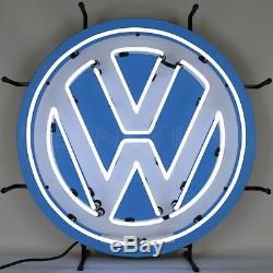 Retro Volkswagen round logo Neon Sign vintage style VW Bus Camper Beetle Golf