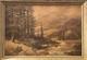 Robert Wood (americ.), Vtg C. 1960's Textured Oleograph Majestic Peaks, Signed