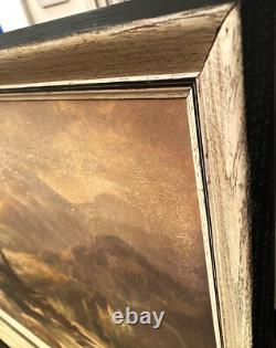 Robert Wood (Americ.), VTG c. 1960's Textured Oleograph Majestic Peaks, Signed
