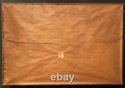 Robert Wood (Americ.), VTG c. 1960's Textured Oleograph Majestic Peaks, Signed