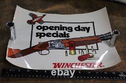 SCARCE 1960s NOS WINCHESTER DEALER DOOR WINDOW SIGN SET OF 4 WITH TUBE FATHER'S