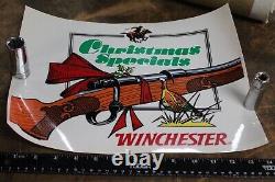 SCARCE 1960s NOS WINCHESTER DEALER DOOR WINDOW SIGN SET OF 4 WITH TUBE FATHER'S