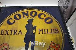 SUPER RARE Vintage Conoco Sand Paint Sign