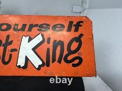 Scarce VINTAGE FROST-KING DOOR Push THERMWELL PROD. Sign Advertisement 21x5.5