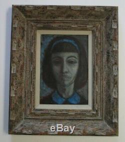 Schnabel Signed Painting Vintage 1960's Abstract Expressionism Portrait Female