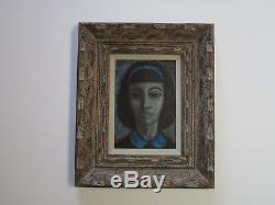 Schnabel Signed Painting Vintage 1960's Abstract Expressionism Portrait Female