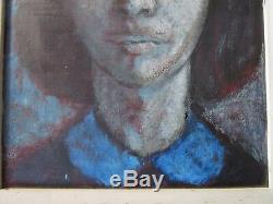 Schnabel Signed Painting Vintage 1960's Abstract Expressionism Portrait Female