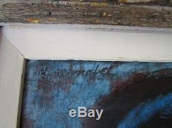 Schnabel Signed Painting Vintage 1960's Abstract Expressionism Portrait Female