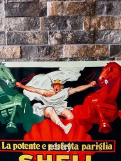 Shell Benzina Olio Vintage Italian Heavy Metal Sign XXL 24x16(60x40 cm)