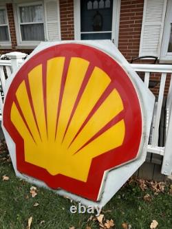 Shell Pecten Logo Gas Station Sign All-Original Vintage 64 x 58 x 3