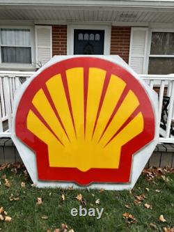 Shell Pecten Logo Gas Station Sign All-Original Vintage 64 x 58 x 3