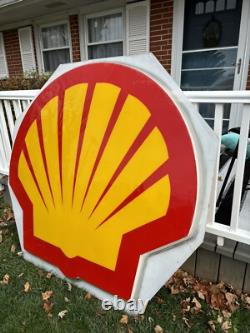 Shell Pecten Logo Gas Station Sign All-Original Vintage 64 x 58 x 3