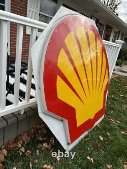 Shell Pecten Logo Gas Station Sign All-Original Vintage 64 x 58 x 3