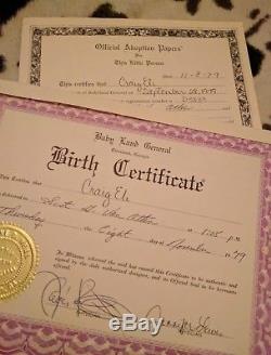 Signed 79 Purple DSOFT SCULPTURECabbage Patch Kids/Little peopleVINTAGE DOLL