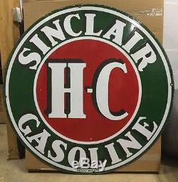 Sinclair HC Gasoline Vintage 48 Porcelain Sign