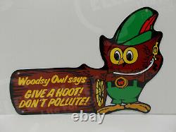 Smokey Bear 1/8 Steel Heavy Enamel Woodsy Owl Give A Hoot 10 High-14 Wide