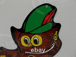 Smokey Bear 1/8 Steel Heavy Enamel Woodsy Owl Give A Hoot 10 High-14 Wide