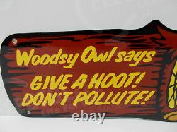 Smokey Bear 1/8 Steel Heavy Enamel Woodsy Owl Give A Hoot 10 High-14 Wide