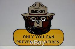 Smokey The Bear Steel Enamel Only You Can Prevent Wildfires Sign 12x 14