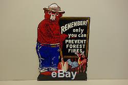 Smokey The Bear Steel Enamel Remember Only You Can Prevent Sign 21x 14 1/4