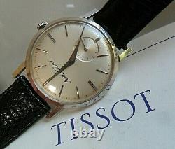 Solid 14k Gold Vintage 1960's Men's Mathey Tissot Swiss Dress Watch SIGNED