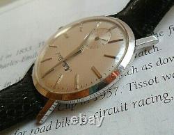 Solid 14k Gold Vintage 1960's Men's Mathey Tissot Swiss Dress Watch SIGNED