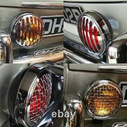 Spot Light Amber with vintage mesh grille light sign classic car truck AAC152